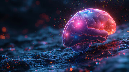 Wall Mural - Colorful AI brain illustration with isolated background