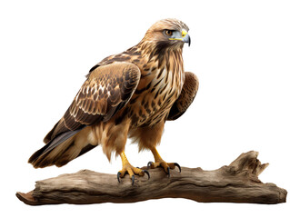 Wall Mural - hawk on the branch, isolated on a transparent or white background