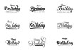 © Muhammad - Happy Birthday. Happy birthday handwritten text lettering calligraphy set isolated on white background. Vector illustration. Birthday poster design
