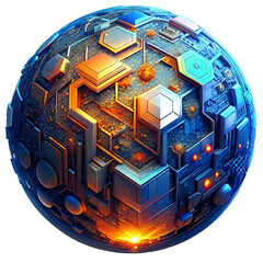 Wall Mural - 3D world global network digital technology