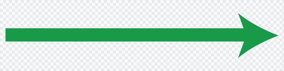 Green arrow to the right . vector, isolated. Green arrow isolated on transparency background