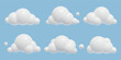 © Anastasiia - Clouds 3D realistic vector illustrations. Three dimensional baby toy cartoon plastic summer sky elements collection.