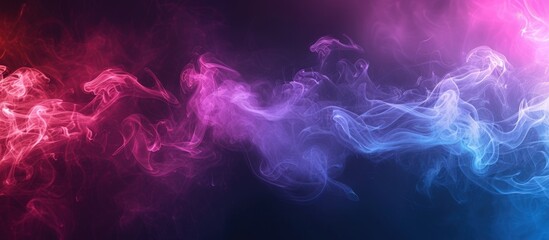 Wall Mural - Light neon colorful smoke on dark background. AI generated image