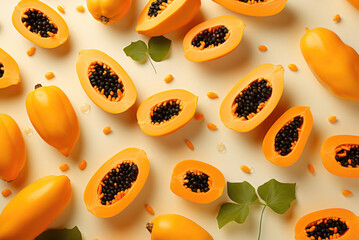 Poster - Pattern of fresh papaya fruit