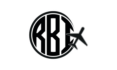 RBI three initial letter circle tour & travel agency logo design vector template. hajj Umrah agency, abstract, wordmark, business, monogram, minimalist, brand, company, flat, tourism agency, tourist