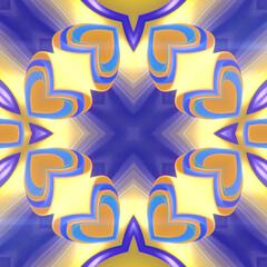 Aufkleber - Abstract kaleidoscopic colorful flying pattern of colorful fabric stripes. 3d rendering digital illustration
