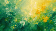 Playful strokes of mint green and lemon yellow dance across the canvas, radiating a sense of youthful exuberance. 