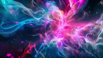 Wall Mural - a collision of sound and light erupts as intricate tendrils of plasma waves burst forth from the hea