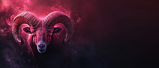 Wall Mural - zodiac aries background, with empty copy space