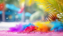 Beach In Goa In Colors , Happy Holi Indian Concept