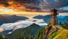 Fire Lookout Towering A National Forest