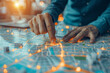 © HDP-STUDIO - A small business owner adjusting the delivery service routes on a digital map to cope with rising fuel expenses, strategizing to maintain efficiency