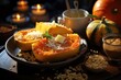 Traditional Brazilian Pumpkin Sweet dessert with ingredients, generative IA