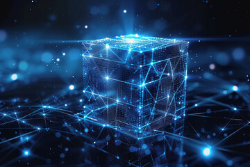 Wall Mural - Blockchain connections and communication between blockchain blocks are connected.AI Generated