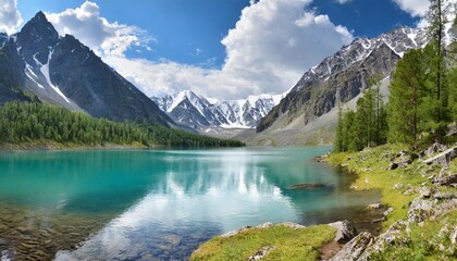 Canvas Print - kidelu lake in altai mountains siberia russia f