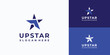 Star and upward arrow icon vector logo design.