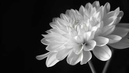 Wall Mural - a picture of a white flower in black and white in