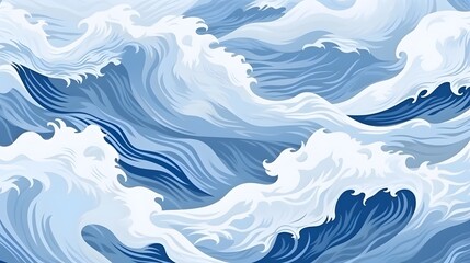  Seamless pattern background of beautiful blue ocean waves