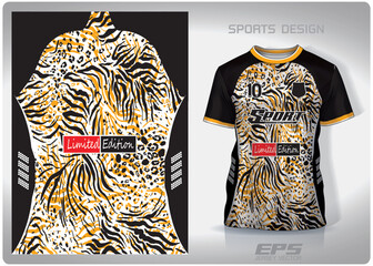 Wall Mural - Vector sports shirt background image.Tiger leopard cheetah pattern design, illustration, textile background for sports t-shirt, football jersey shirt.eps