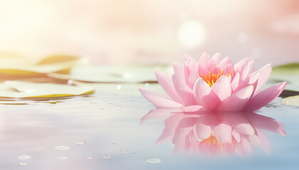 Sticker - Pink Lotus in Clear Water