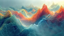 Digital Soundwaves Interwoven With Surreal Landscapes, Merging Music And Art