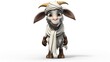 3d rubber billy goat with bandana on head on white background 