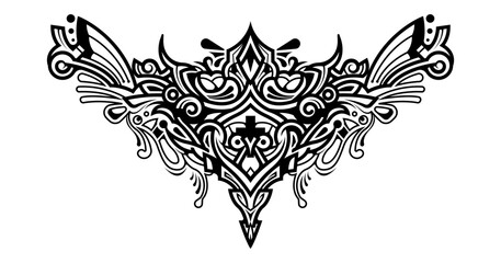 Wall Mural - Abstract Polynesian art tattoo border