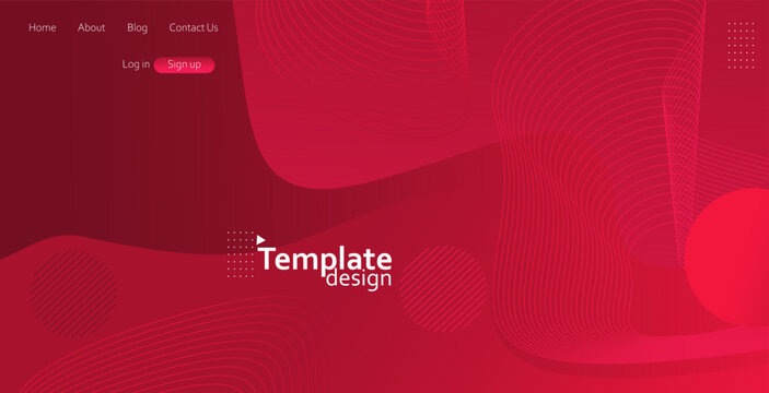 website background template in maroon or burgundy color. Modern design, landing page, Template for website, or app. trendy background