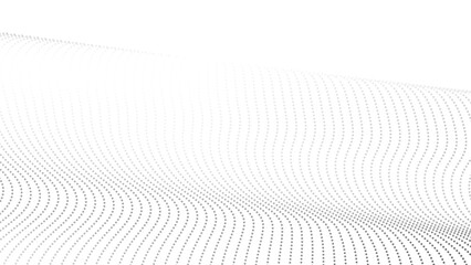 Halftone flowing wavy gradient dots shape isolated on transparent background. Abstract halftone flowing wavy gradient dots shape isolated on transparent background. Digital future technology concept, 