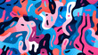 © LiezDesign - abstract hand pattern, blue and pink, smooth lines, organic patterns, flat, limited shading, bold graphic - Seamless tile. Endless and repeat print.