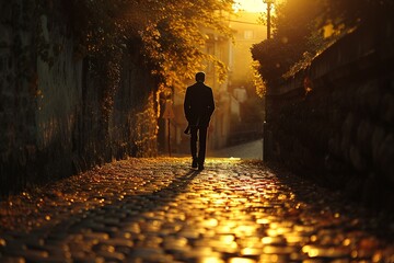 A serene depiction of an individual walking with a Bible discreetly held by their side, symbolizing a personal and unseen journey of faith.