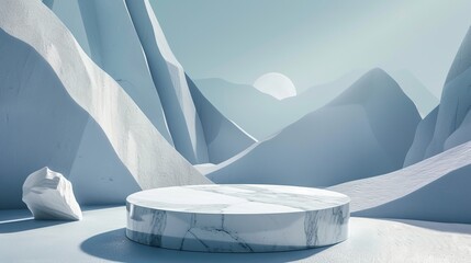 Leinwandbilder - An abstract background, a mock-up scene geometry shape podium for displaying products.