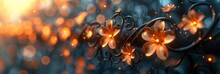 Warm Glowing Hand-Forged Wrought Iron Text, Background Image, Background For Banner, HD