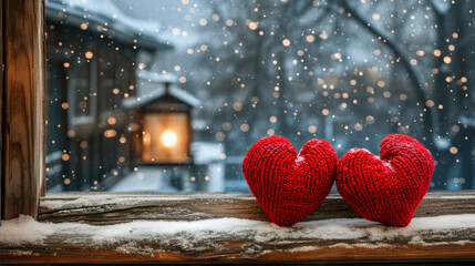 Canvas Print - heart in snow