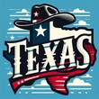 Patriotic Tribute: Lone Star State Pride with the Iconic Texas Flag and Classic Cowboy Hat