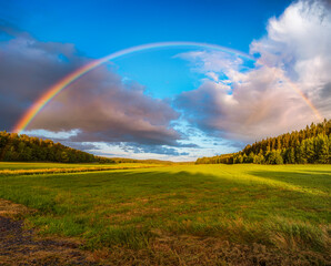  Rainbow over countryside