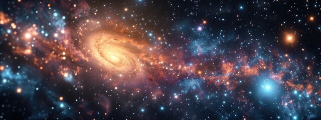 Wall Mural - galaxies and star constellations in deep space and cosmos, fragment of the universe on abstract back
