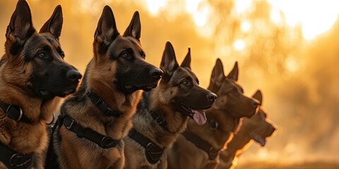 mp unit with k9 german shepherd dog