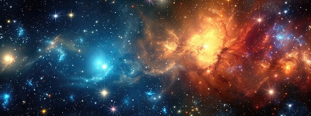 Wall Mural - galaxies and star constellations in deep space and cosmos, fragment of the universe on abstract back