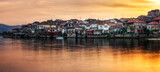 Fototapeta Konie - Panoramic view of the old village of Combarro in Galicia, Spain at sunset.