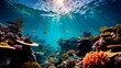 © Лилия Захарчук - extreme depth of the ocean with a diverse coral reef. Generative AI