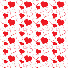 Red Heart Pattern On White