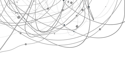 Fototapete - Multi color connected lines and dots network 3d illustration