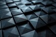 Futuristic, High Tech, dark background, with a triangular block structure. Wall texture with a 3D triangle tile pattern. 3D render