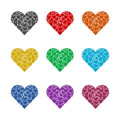 Wall Mural - Heart logo icon isolated on white background. Set icons colorful