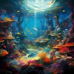 Wall Mural - Underwater Marine Life