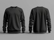 Blank Black Long Sleeve T-Shirt Template for mockup. dark t-shirt template