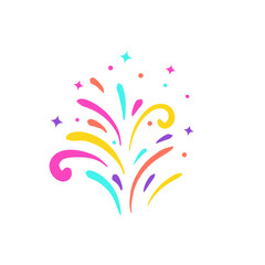 Poster - Colorful confetti. Bright holiday firework