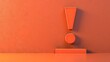 Danger Alert: A vivid 3D illustration of an exclamation mark against a bold orange wall. Ideal for conveying urgency and caution.