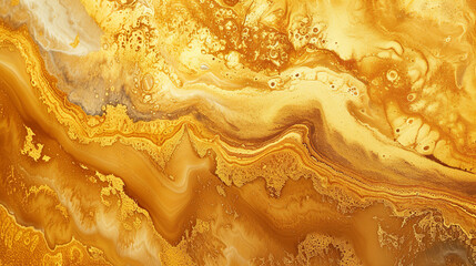 Wall Mural - Gold fluid art marbling paint textured background